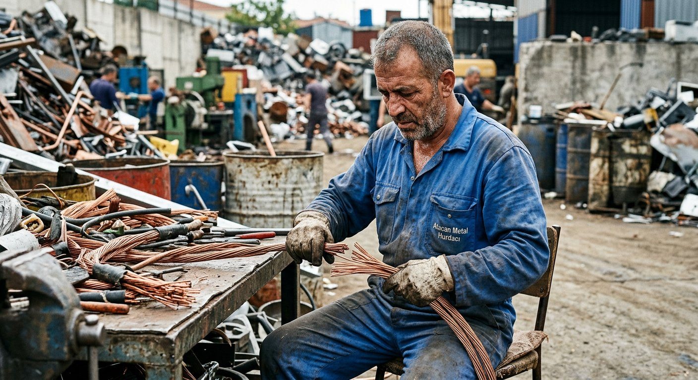 Bakır kablo ayırma çalışması